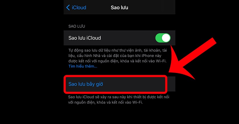 Tiến hành sao lưu danh bạ