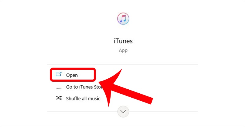 Mở ứng dụng iTunes trên máy tính