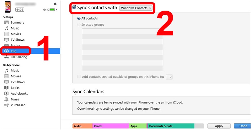 Bật chế độ Sync Contacts with