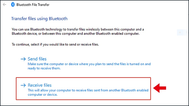 Ấn vào tùy chọn tại mục Related settings để có thể nhận file truyền từ điện thoại