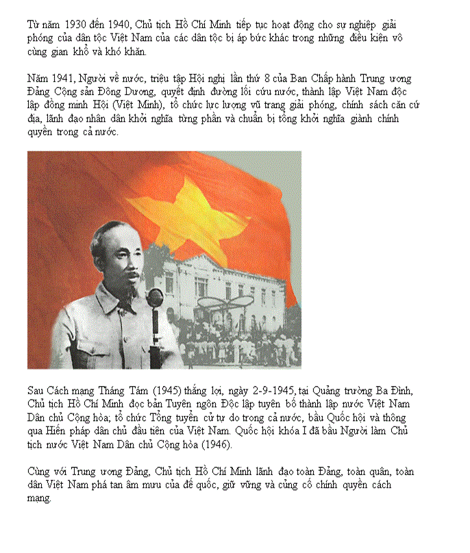 Tóm tắt tiểu sử Chủ tịch Hồ Chí Minh (Bác Hồ) ngắn gọn