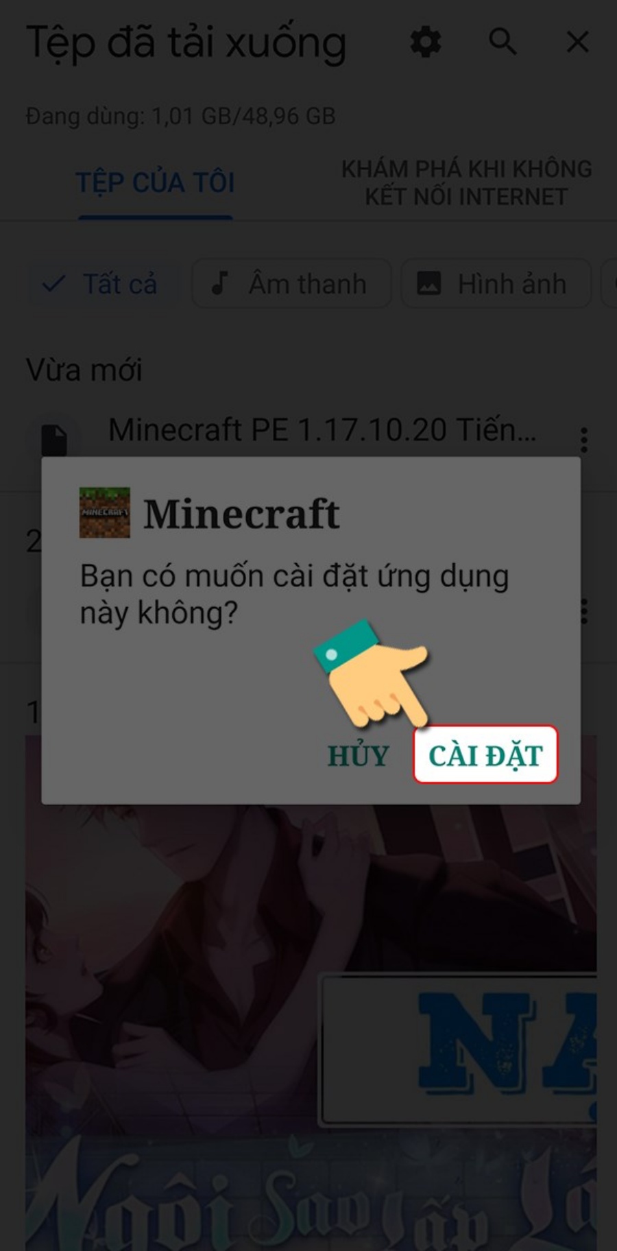 Một hình ảnh của quá trình cài đặt.