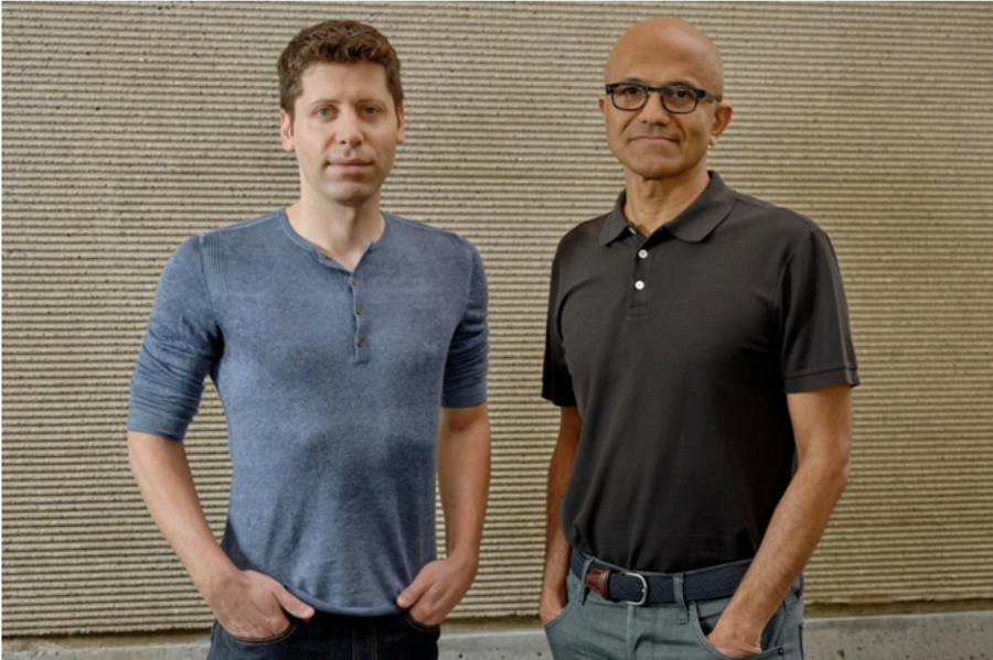 CEO Sam Altman của OpenAI và CEO Satya Nadella của Microsoft
