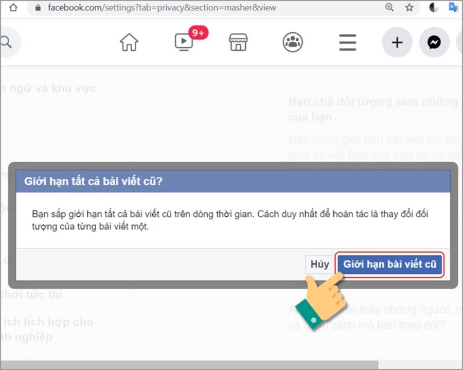 Bấm đồng ý Giới hạn