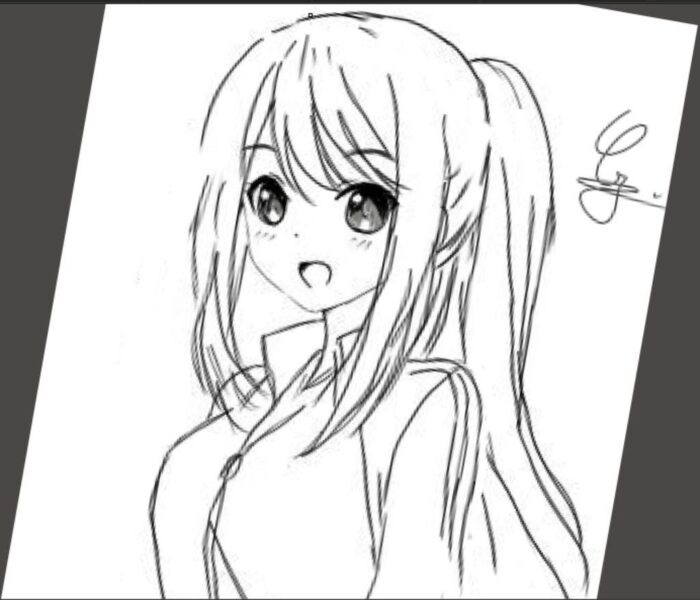 Mẫu vẽ anime nữ chibi tóc dài