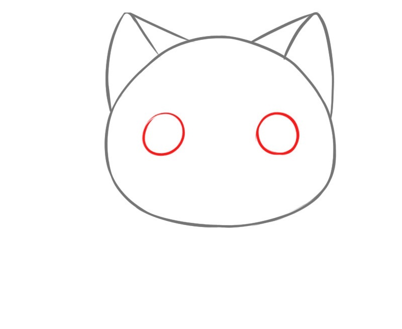 Vẽ 2 hình tròn làm mắt chú mèo