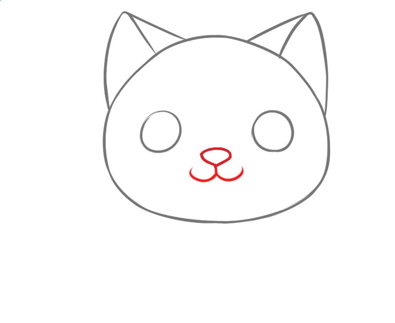 Vẽ mũi miệng chú mèo 