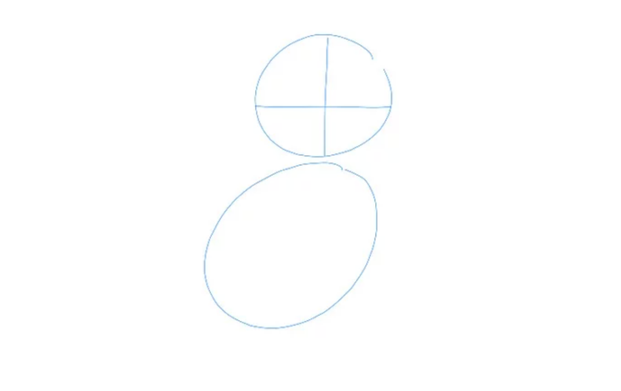 Vẽ phác một vòng tròn để làm đầu và một hình oval để làm thân mèo. 