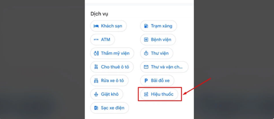 Tại Tuỳ chọn Khác, nhấn chọn Hiệu thuốc