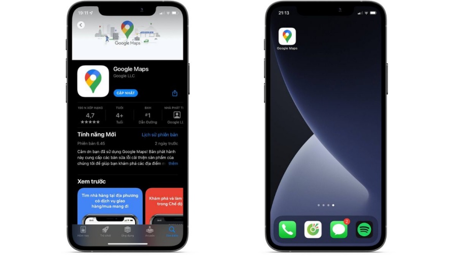 Tải Google Maps trên Apple Store hoặc Google Play