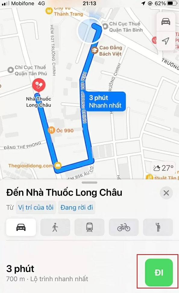 Lựa chọn hiệu thuốc gần đây nhất và đi theo sự chỉ dẫn của bản đồ