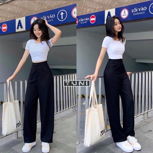Phối Đồ Với Quần Ống Rộng Đen Đẹp Nhất, Chuẩn Stylist