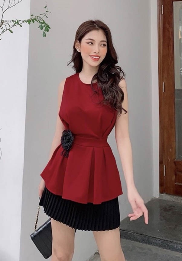 SET VÁY  ÁO PEPLUM PHỐI MÀU  The SHEA