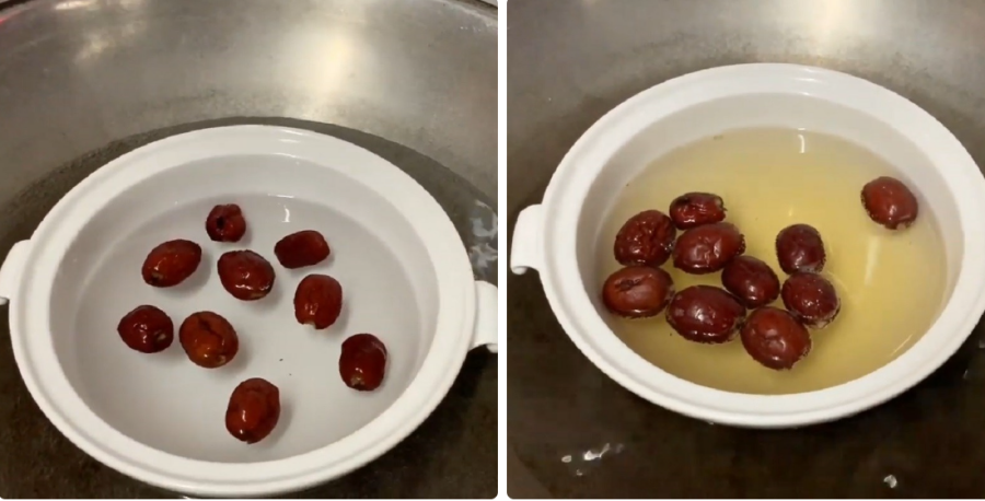 Chưng táo với đường phèn