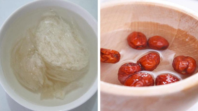 Sơ chế yến, táo đỏ
