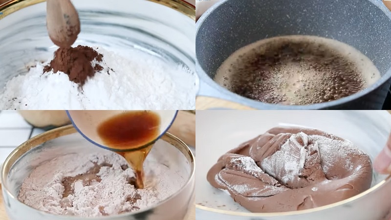 Tạo màu và trộn bột
