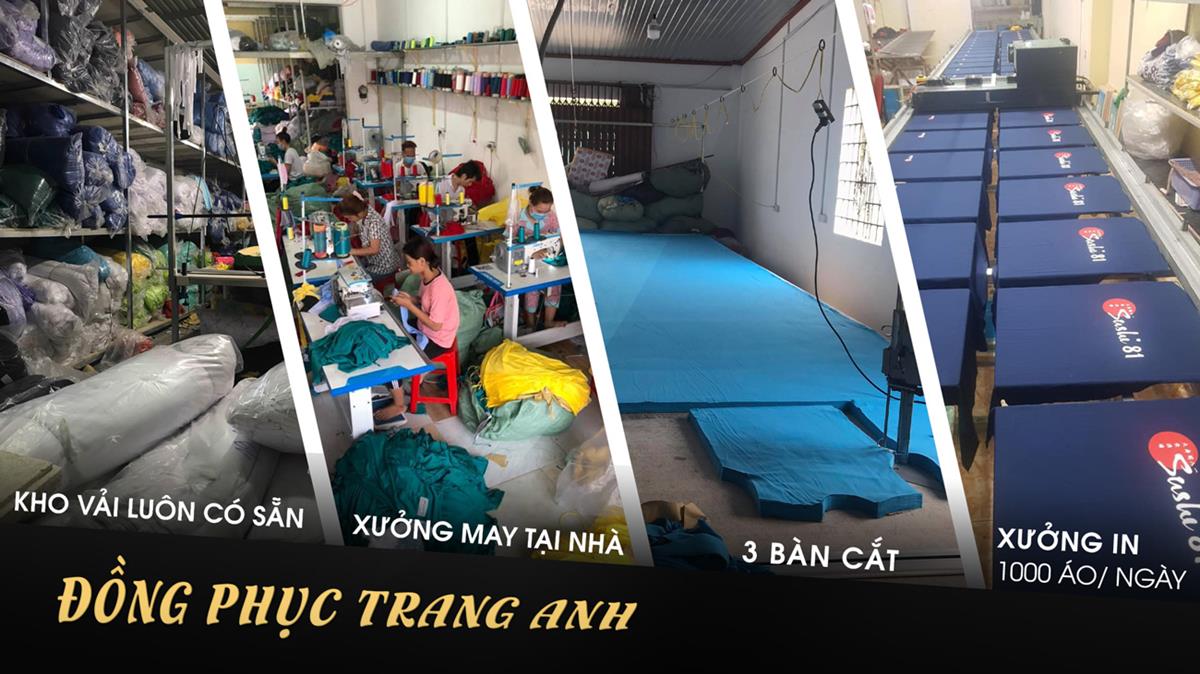 Ngoài sản xuất đồng phục theo yêu cầu, thì Xưởng may Trang Anh có sẵn kho hơn 100.000 áo cho anh chị đại lý nhập phôi về in.