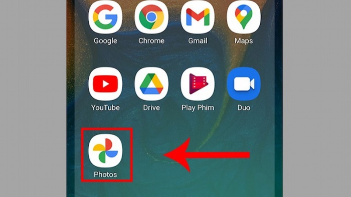 Mở ứng dụng Google Photos trên điện thoại Android 