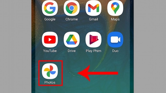 Mở ứng dụng Google Photos trên điện thoại Android