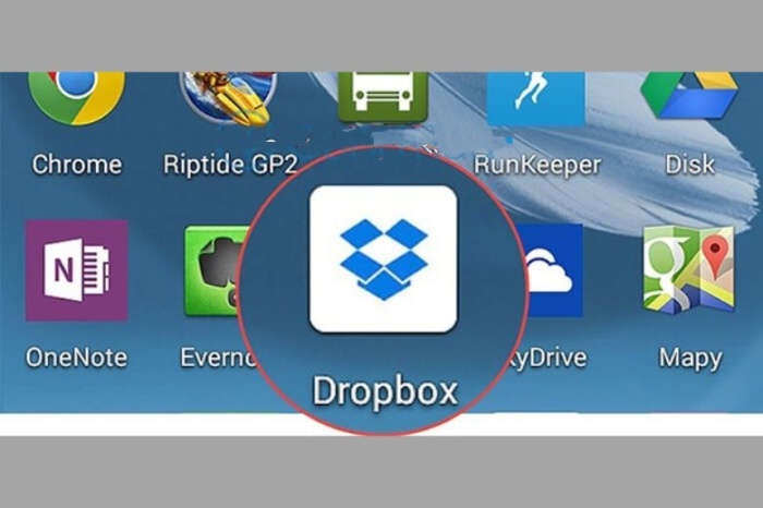 Mở ứng dụng Dropbox trên điện thoại Android. 
