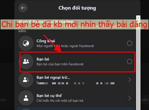 Người đó cài đặt chế độ bạn bè mới được xem bài đăng của họ