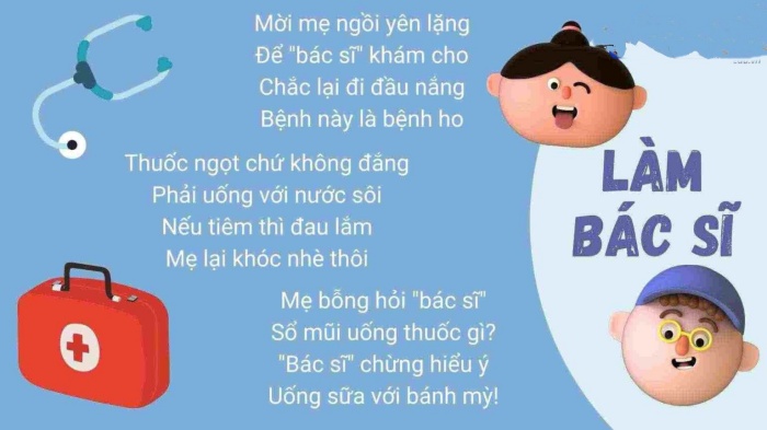 Tranh thơ "Bé làm bác sĩ"