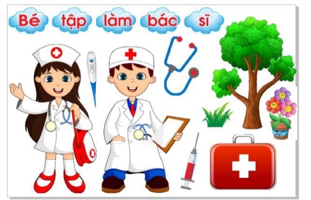 Hình ảnh "Bé tập làm bác sĩ"