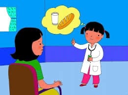 Hình ảnh "Em làm bác sĩ" dễ thương