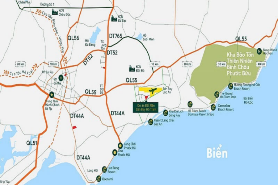 Bản đồ quy hoạch sân bay Lộc An