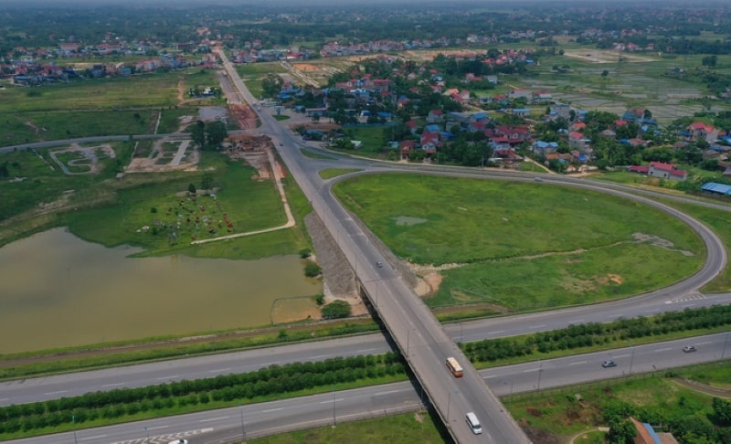 Một phần của đường Vành đai 5 Hà Nội đã hoàn thiện khi đi qua tỉnh Thái Nguyên.