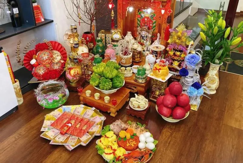 Mâm cỗ cúng Thần Tài Thổ Địa