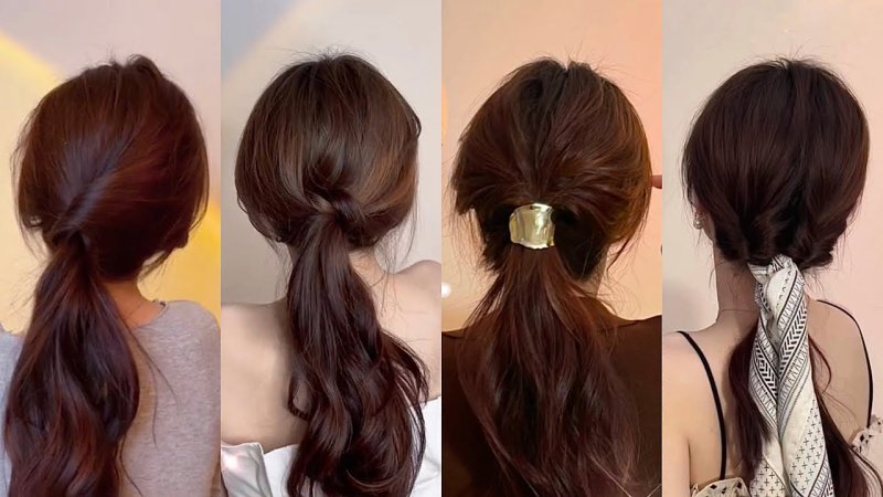 Cách buộc tóc nhấn phụ kiện