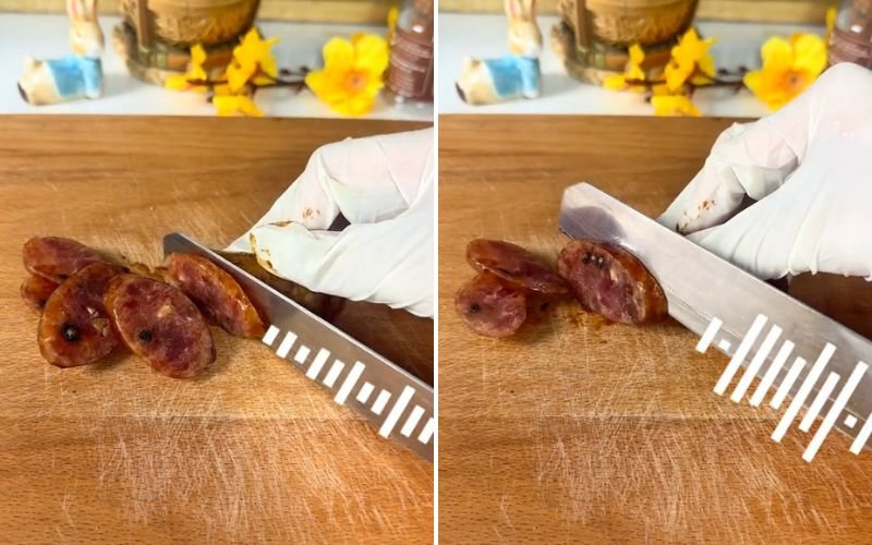 Thành phẩm món lạp xưởng với nước dừa
