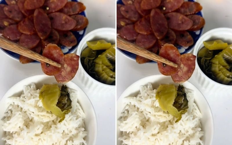Thưởng thức món ăn lạp xưởng nước dừa