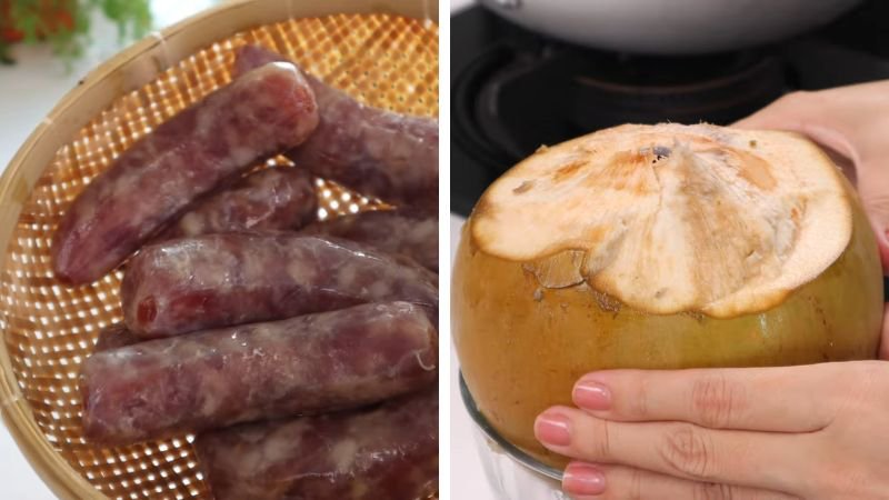 Nguyên liệu lạp xưởng chiên nước dừa