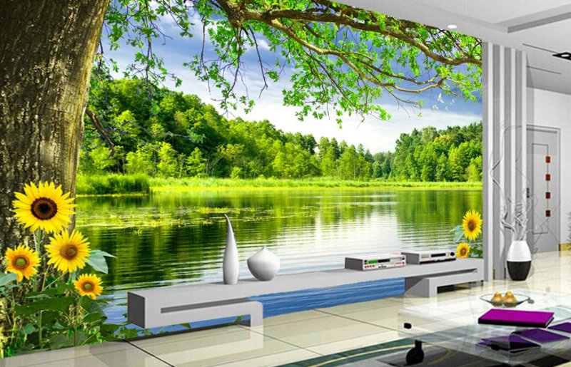 Trang trí bằng tranh treo tường, giấy dán tường