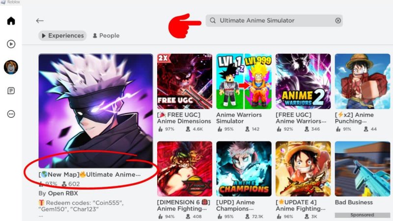 Vào Roblox -> Nhấn tìm kiếm trò chơi -> Ấn “Play”.