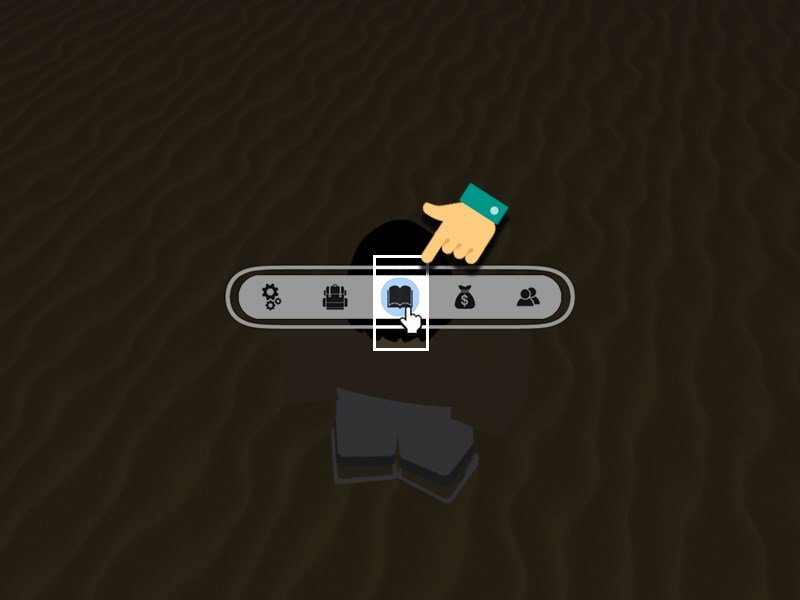 Ấn "M" trên bàn phím để hiện MENU -> Click vào biểu tượng sách.