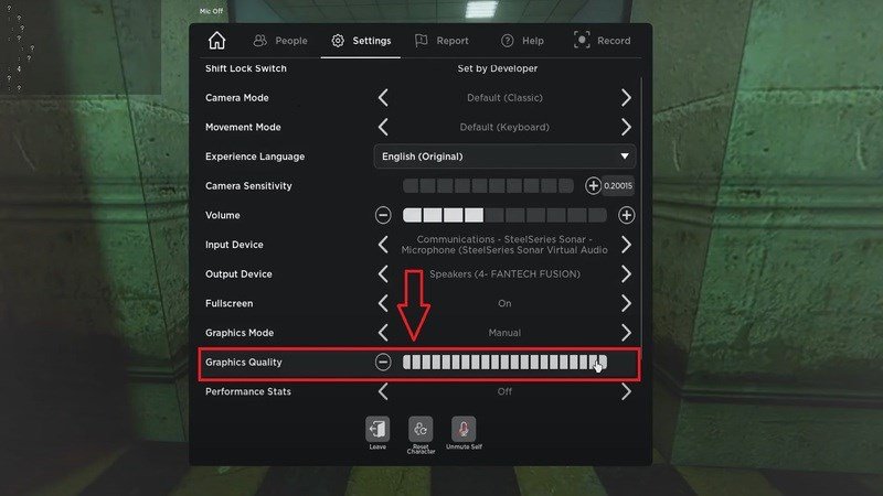 Bấm chọn Graphics Quality để điều chỉnh mức đồ họa thấp nhất là hoàn tất.