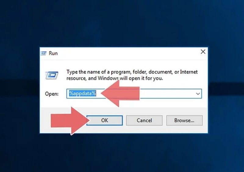 Gõ từ %appdata% và ấn Enter.