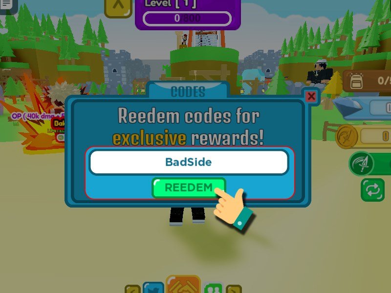 Điền mã code vào ô nhập code và nhấp chọn Reedem là hoàn thành.