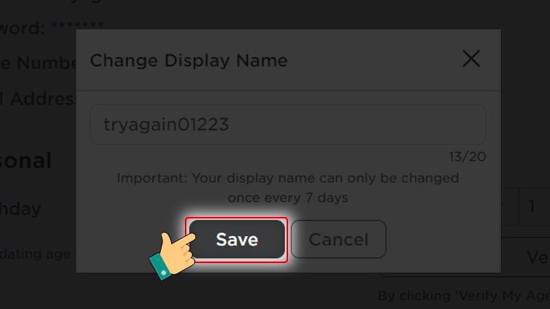 Chọn Save để lưu tên cần đổi lại.
