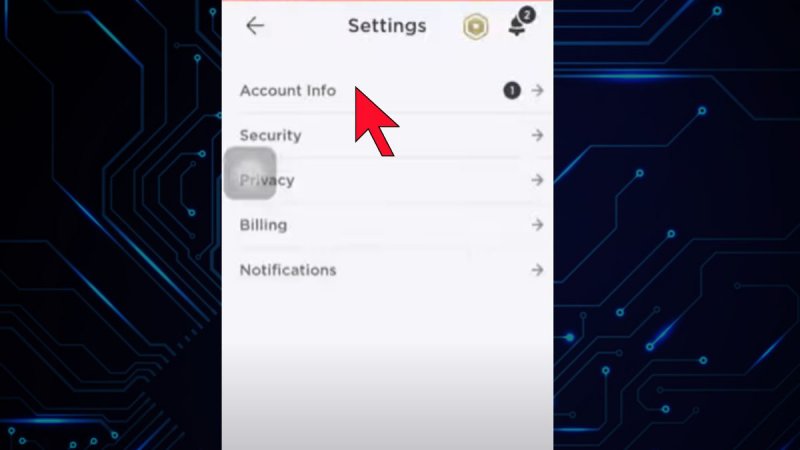 Vào biểu tượng cây bút bên cạch "Account Info" (Thông tin tài khoản).