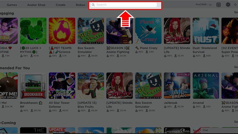 Vào Roblox -> Ấn nhập từ Rumble Quest ở ô Tìm kiếm.