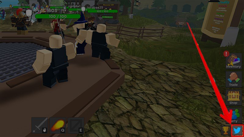 Chọn biểu tượng Twitter Bird.