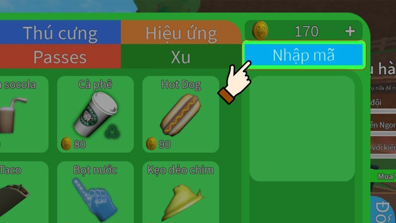 Nhập code vào ô Nhập mã -> Click chọn Enter.