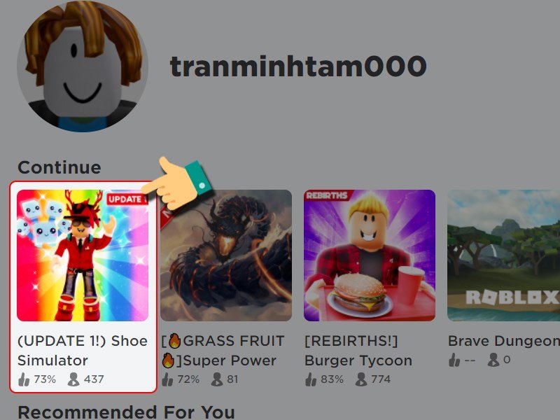 Vào Roblox tìm và click chọn mode chơi Shoe Simulator.