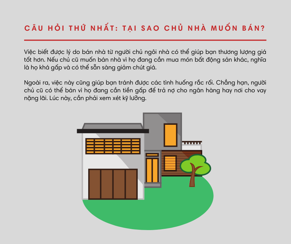 Tại sao chủ nhà lại muốn bán?