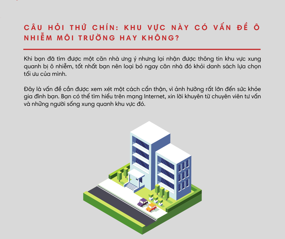 Khu vực này có vấn đề ô nhiễm hay không?