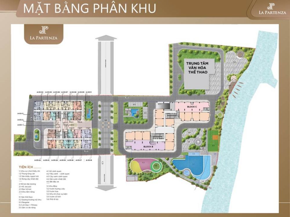 Mặt bằng dự án căn hộ LA Partenza Nhà Bè dự kiến